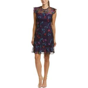 Donna Morgan Floral Embroidered Sheath Dress - Size 14 - Multicolored